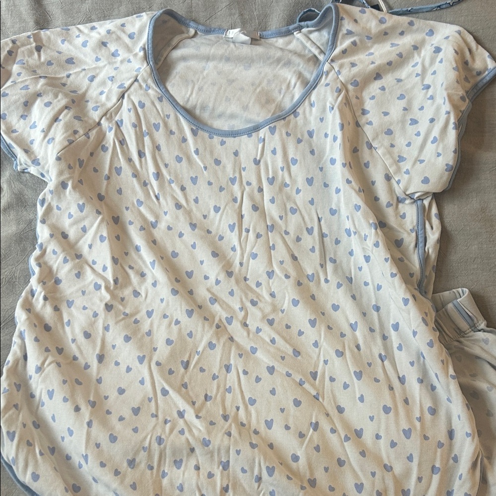Lake Pajamas Light Blue Heart Pajamas - Picture 4 of 4